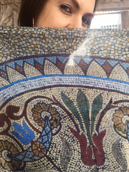 'Collins'  Luxurious Italian made large mosaic design scarf - The Block Collection