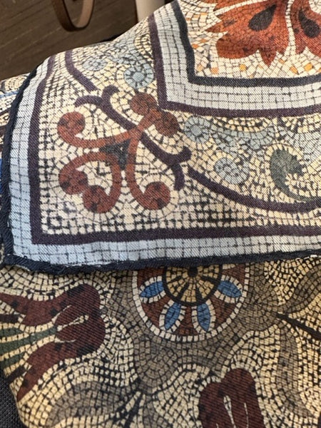 'Original Collins mini scarf' Italian made small 100% Silk Kerchief neck or hair Scarf 53cm x 53cm - The Block Collection