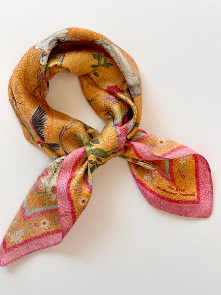 'Regeneration Mango'  mini 100% Silk Kerchief Italian made Scarf 53cm x 53cm - The Block Collection