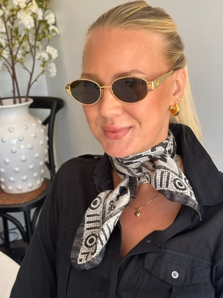 'The Dome Mono silk' Italian made 100% Silk Scarf 70cm x 70cm - The Block Collection