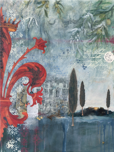 ''Tuscan Villa of fruit & olives' Wall Print - The Block Collection