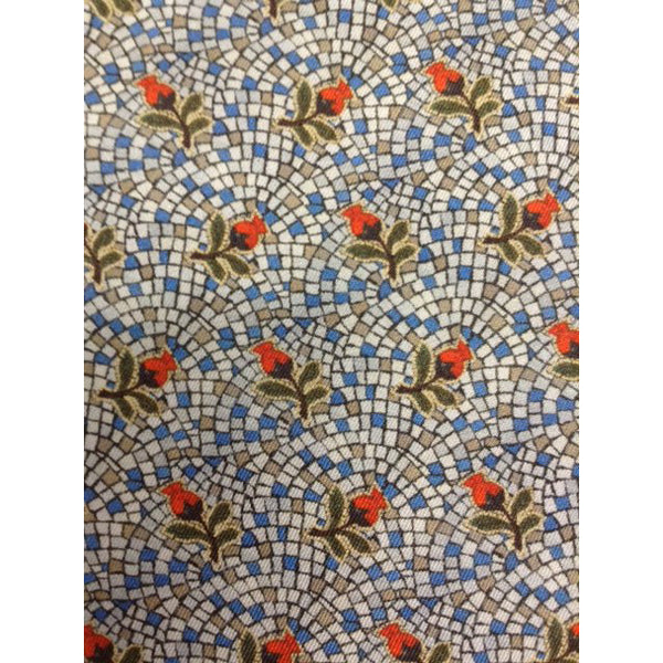 'Gumnut Blossom Mosaic' 100% silk MENS pocket square 32cm - The Block Collection