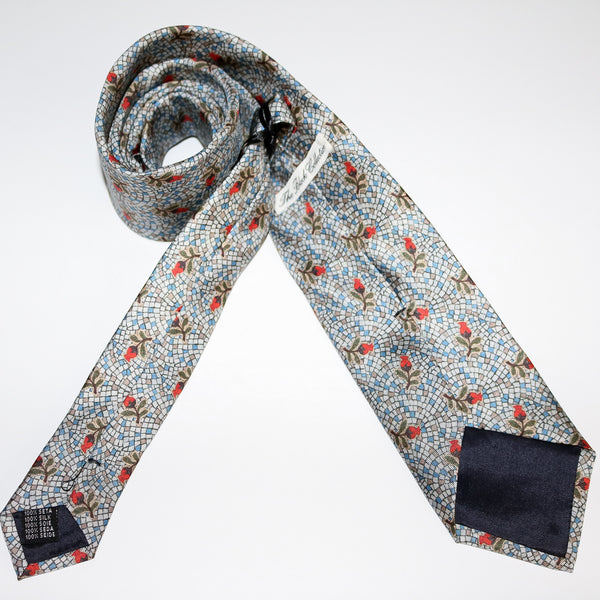 The Gumnut Blossom 100% silk tie - The Block Collection
