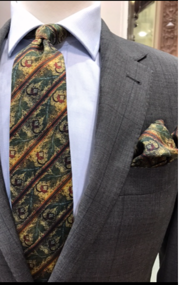 'Acorn Mosaic'  100% Silk MENS tie set - The Block Collection