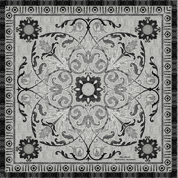 'The Dome Pewter' CLASSIC Silk Scarf 90cm x 90cm - The Block Collection
