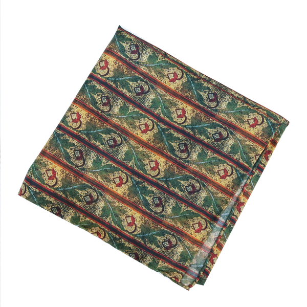 'Acorn Mosaic' 100% Silk MENS pocket square - The Block Collection