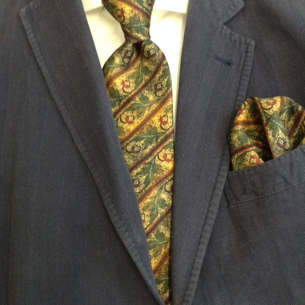 'Acorn Mosaic'  100% Silk MENS tie set - The Block Collection