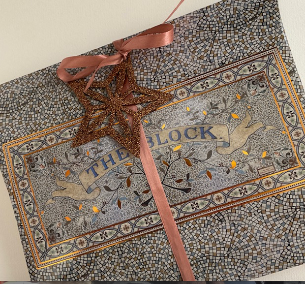 'Gumnut Blossom Mosaic' 100%  silk MENS Tie set - The Block Collection